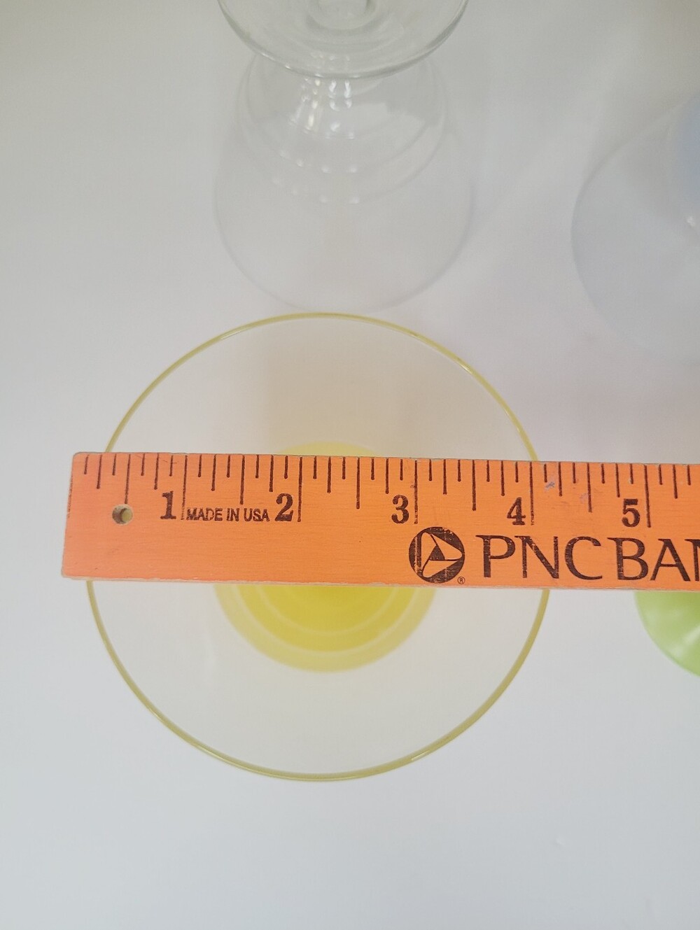 Vintage ARC (Arcoroc) France Pastel Glassware Dessert Yellow Green Blue Clear - Picture 5 of 5